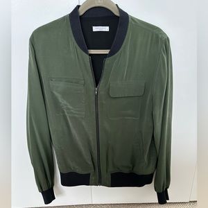 Equipment green silk jacket
